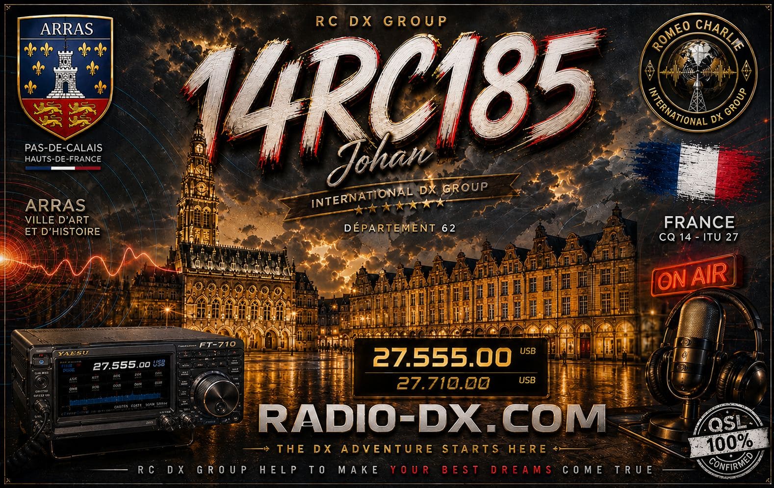Arras sous tension DX – eQSL personnelle 14RC185 Johan DX 27 MHz